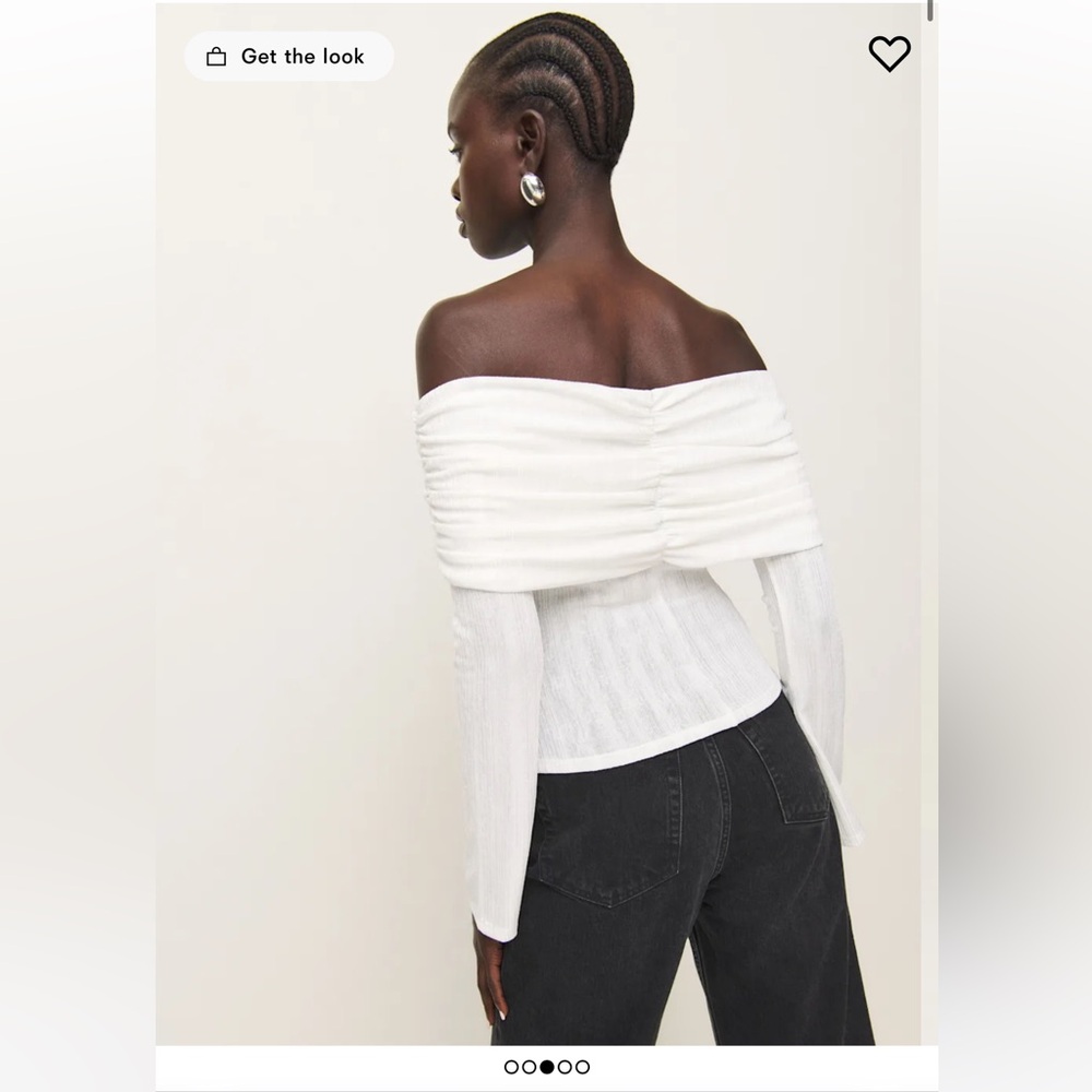 Reformation Amabel Knit Top Ivory - Size XS - Picture 2 of 5